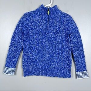 Mini Boden Boys Cotton Wool Blend Cable Knit 1/4 Zip Sweater Size 7-8Y; School